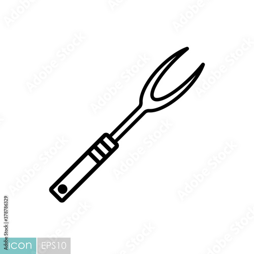 Big kitchen fork vector icon. Kitchen appliances