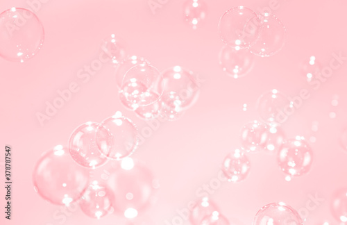 Beautiful abstract, Fresh shiny pink soap bubbles natural background.