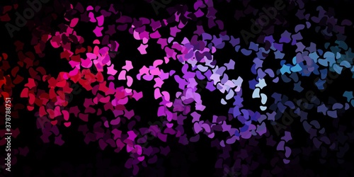 Dark pink, green vector backdrop with chaotic shapes.