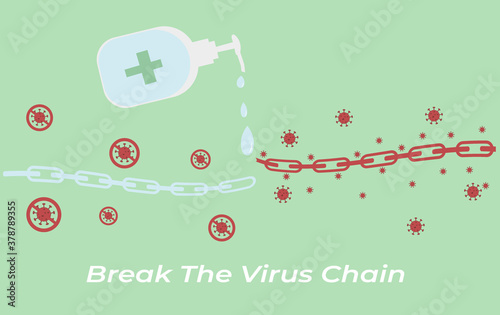 Break the Chain of Corona Virus, Covid 19. for the corona virus disease vector background for social awareness. for social media, advertisements, flyers, posters and banners. illustration vector.
