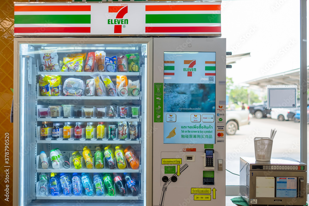 7-11 Automatic vending machine for snacks and drinks. 13 August  2020.THAILAND. Stock Photo | Adobe Stock
