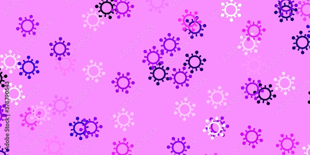 Light purple, pink vector template with flu signs. Light purple, pink vector template with flu signs.