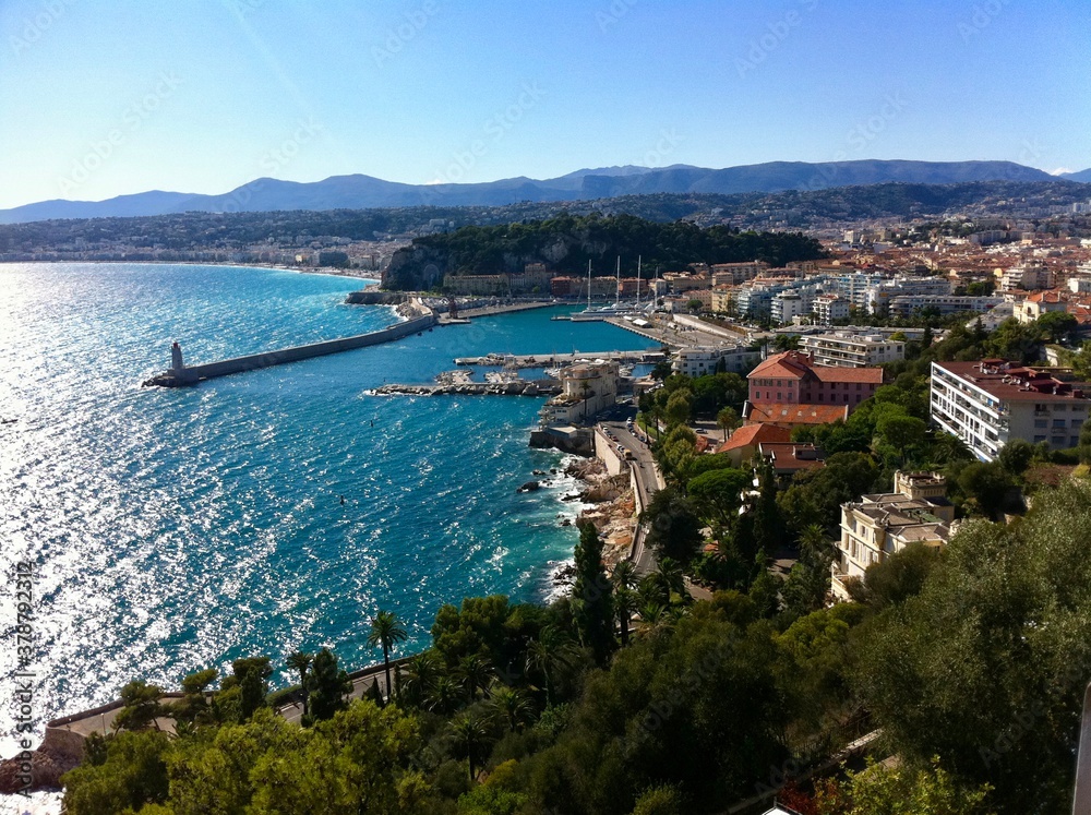 high angle view of the bay of Nice