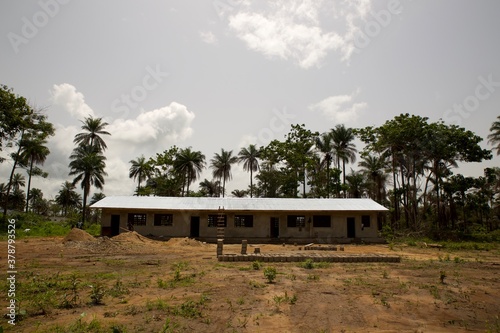primary school under construction in Sierra Leone, Africa