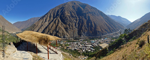 Impressive panoramic view from the viewpoint on the heights of the San Jeronimo de Surco district. Lima Peru