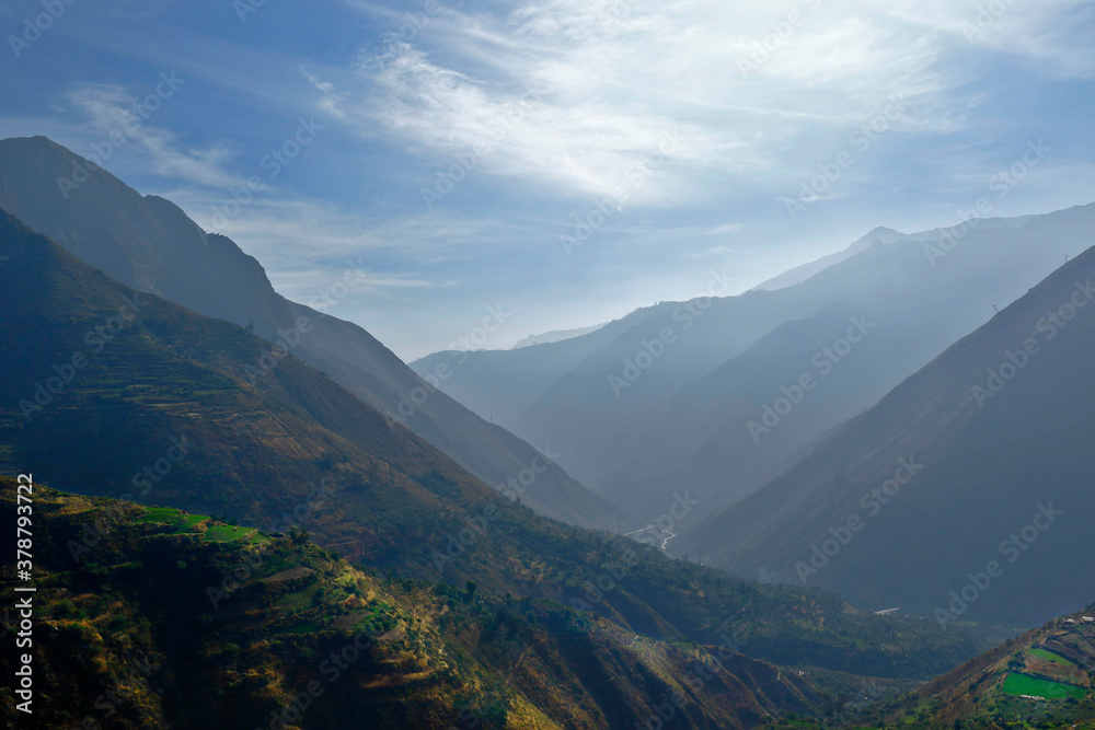 Beautiful view of the beautiful landscape seen from the heights of the San Jeronimo de Surco district. Lima - Peru