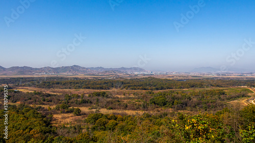 A view across the DMZ from the Dora Observatory to North Korea © Jozef