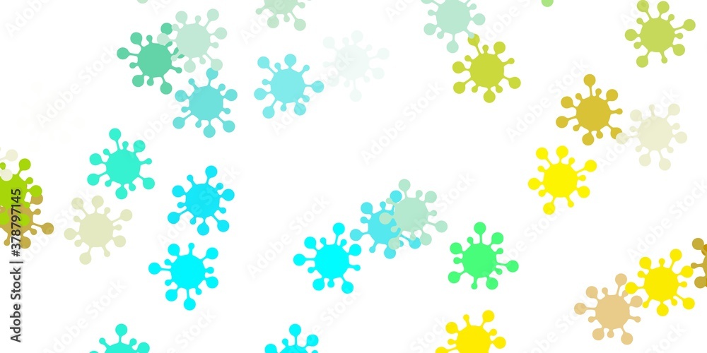 Light blue, yellow vector texture with disease symbols. Light blue, yellow vector texture with disease symbols.