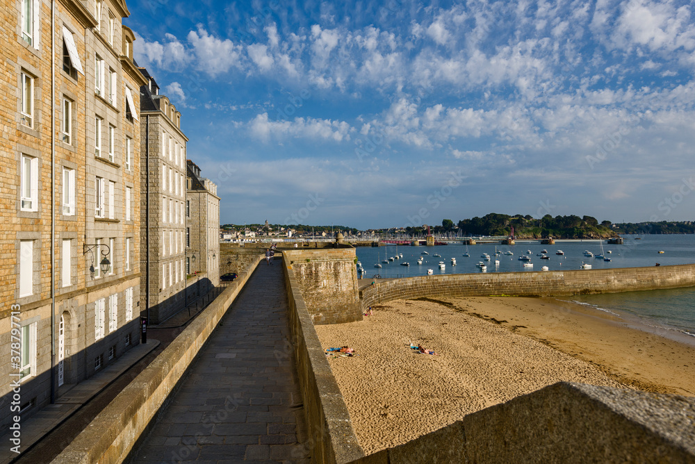 ramparts and pier in Saint Malo, Brittany, France