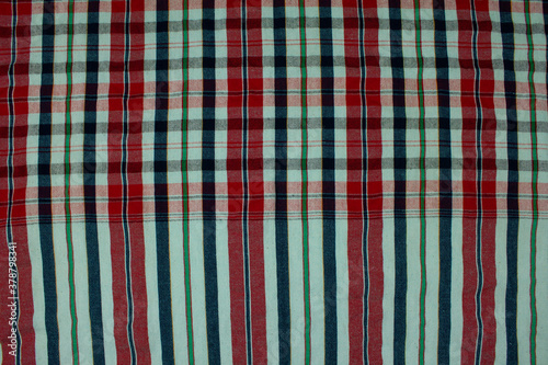 abstract plaid Texture Background, Colorful loincloth Thailand silk
