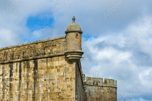 ramparts and turret in Saint Malo, Brittany, France