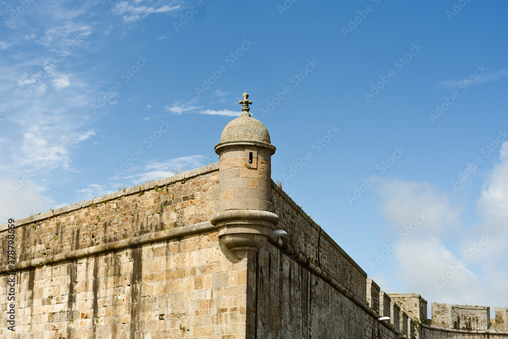 ramparts and turret in Saint Malo, Brittany, France