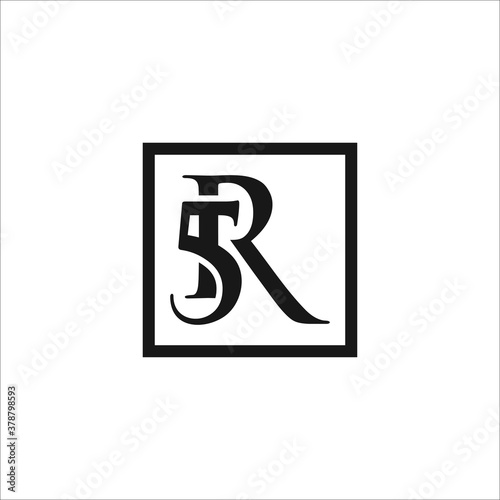 5R letter logo design icon silhouette vector