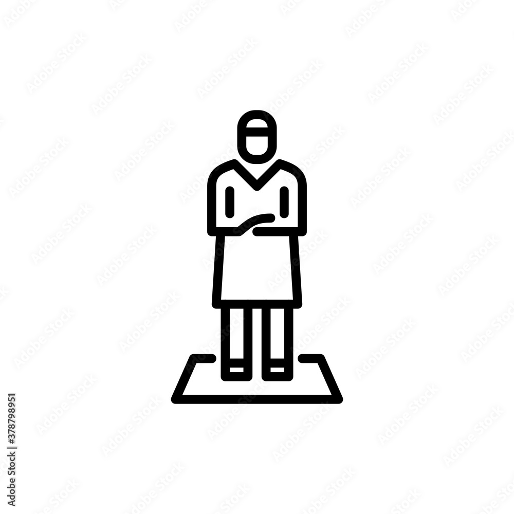 muslim man prayer outline icon. ramadan kareem muslim man prayer outline icon. ramadan kareem