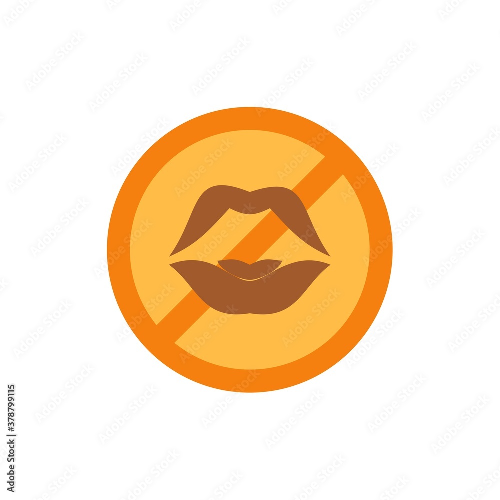 Obraz premium Ramadan no gossip icon flat. Ramadan kareem