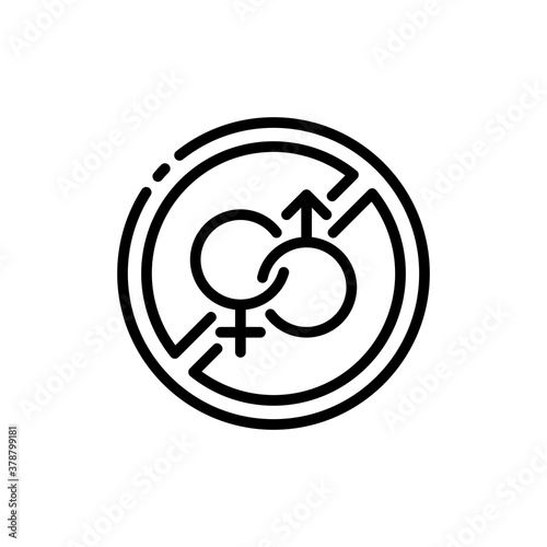 Ramadan no sex icon outline. Ramadan kareem