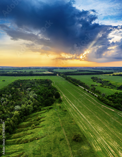 Rural summer sunset