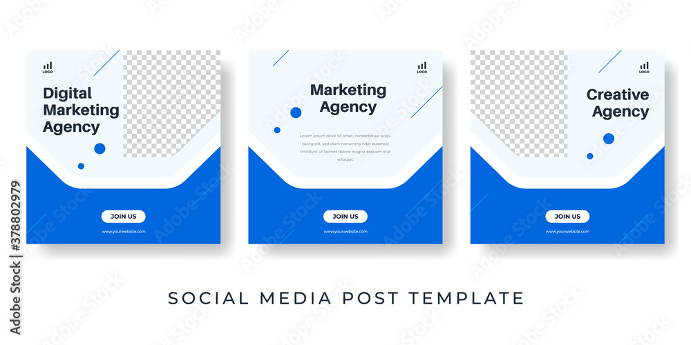 Blue trendy social media post template for Digital Marketing, Corporate business, Marketing Professional, Agency. Geometric design banner, web, advertising, background. Blue trendy social media post template for Digital Marketing, Corporate business, Marketing Professional, Agency. Geometric design banner, web, advertising, background.