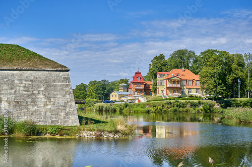 Buildings and castle defense wall