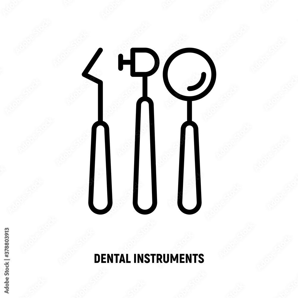 Dental equipment thin line icon. Dentistry, stomatology. Vector illustration. Dental equipment thin line icon. Dentistry, stomatology. Vector illustration.