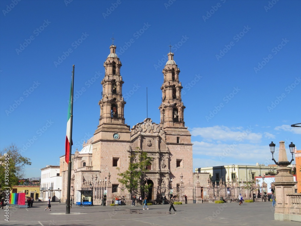 Cathedral and main plaza of Aguascalientes, Mexico
