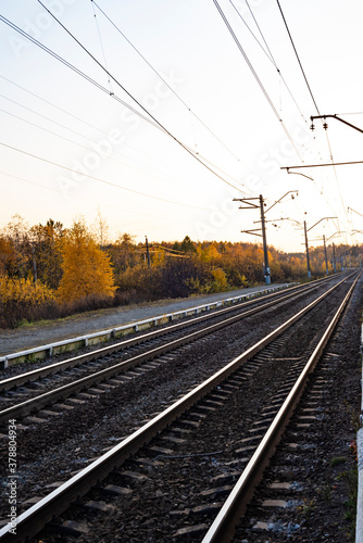 Rails extending into the distance.