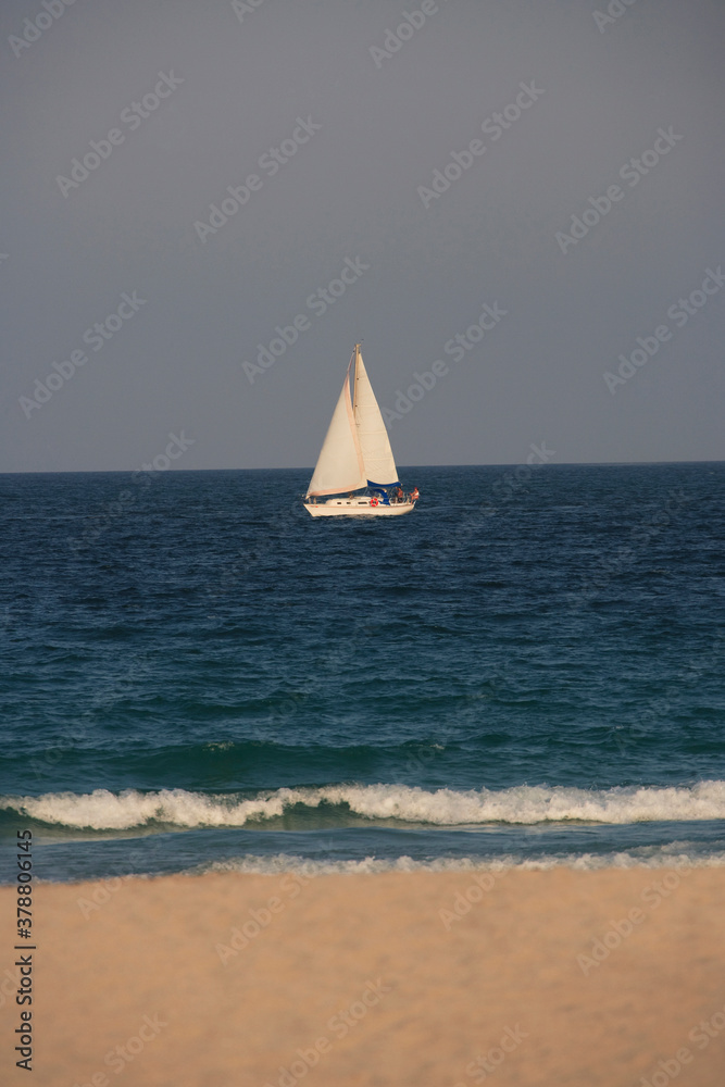 Sailboat in the sea, Miami Beach, Florida, USA