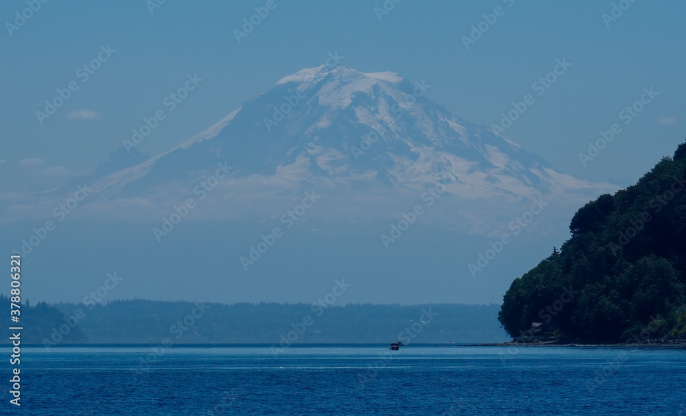 Mount Rainier as seen from Puget Sound at the northern tip of Vashon Island