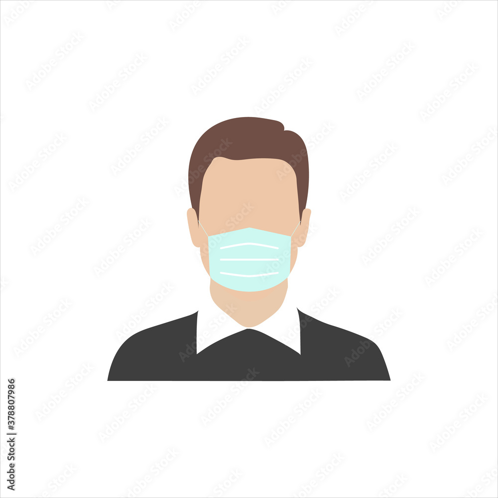 face mask, flu mask icon man EPS10 face mask, flu mask icon man EPS10