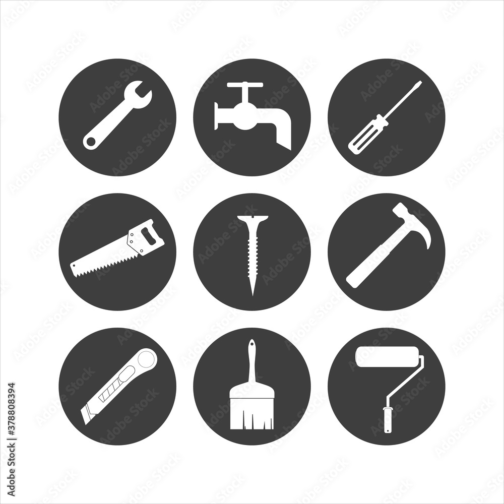 set of construction icons. Vector illustration. EPS10 set of construction icons. Vector illustration. EPS10