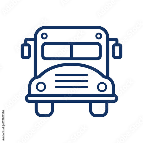 School bus icon on white background, vector illustration
