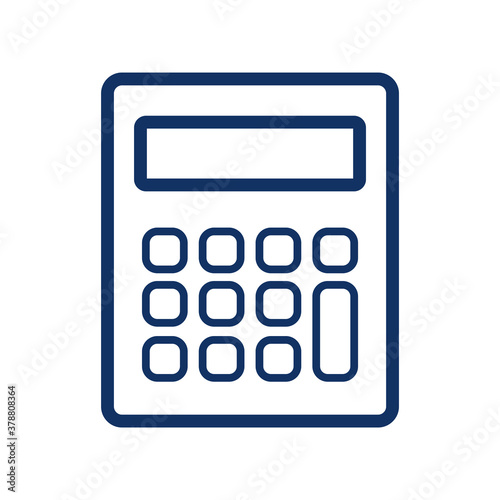 Calculator icon on white background, vector illustration