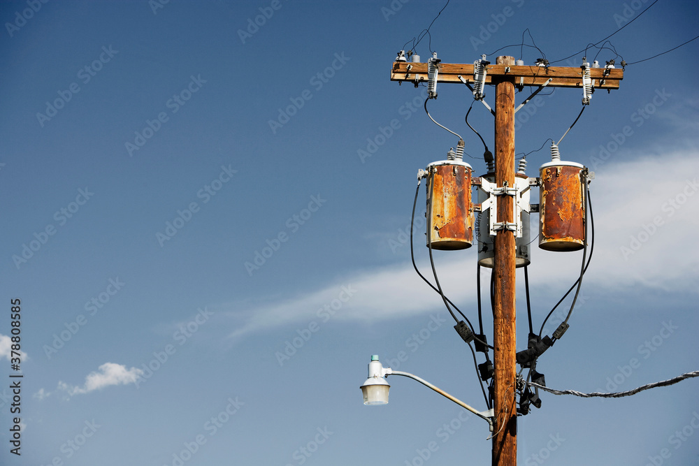 Low angle view of an electricity pylon