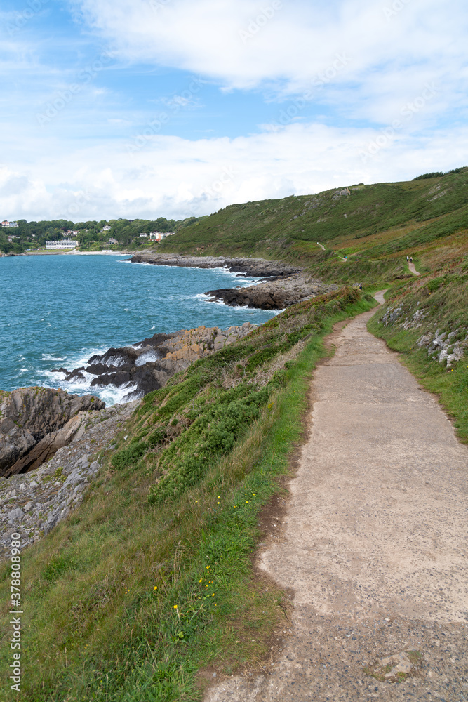 Coastline Walk Path at The Mumbles, Gower Peninsula, South Wales, UK