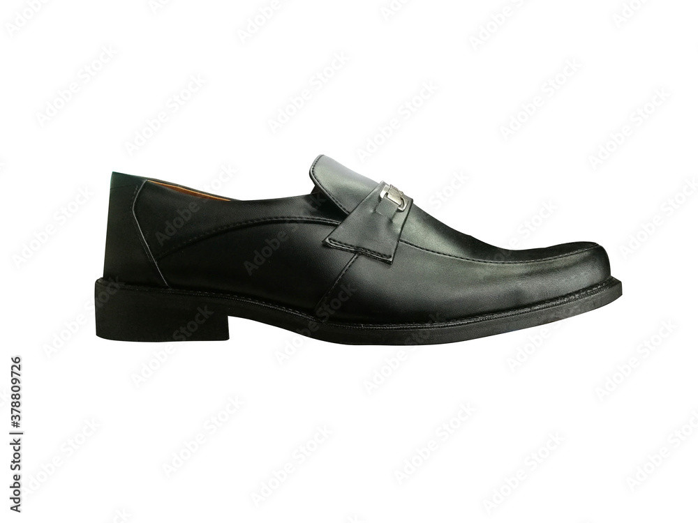 Black men's shoe isolated on a white background, with clipping path. Black men's shoe isolated on a white background, with clipping path.