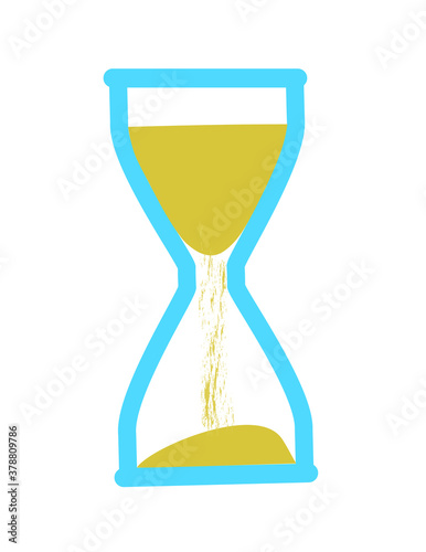 Traditional hourglass, sandglass icon, flat style vector illustration.