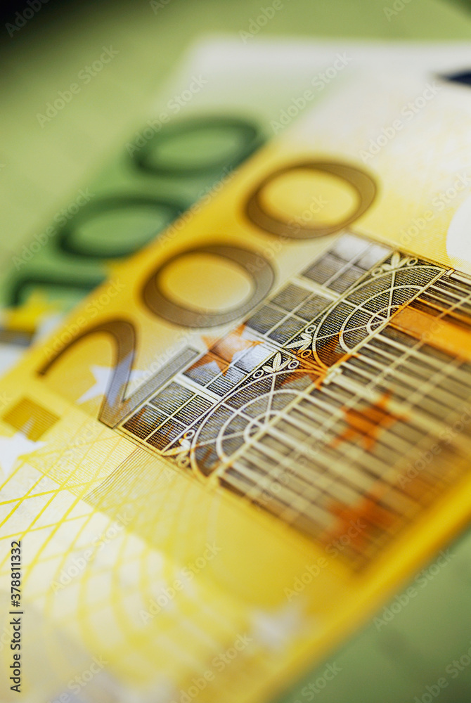 Close-up of Euro banknotes Close-up of Euro banknotes