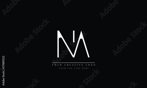 NA, AN, N, A Letter Logo Design with Creative Modern Trendy Typography	