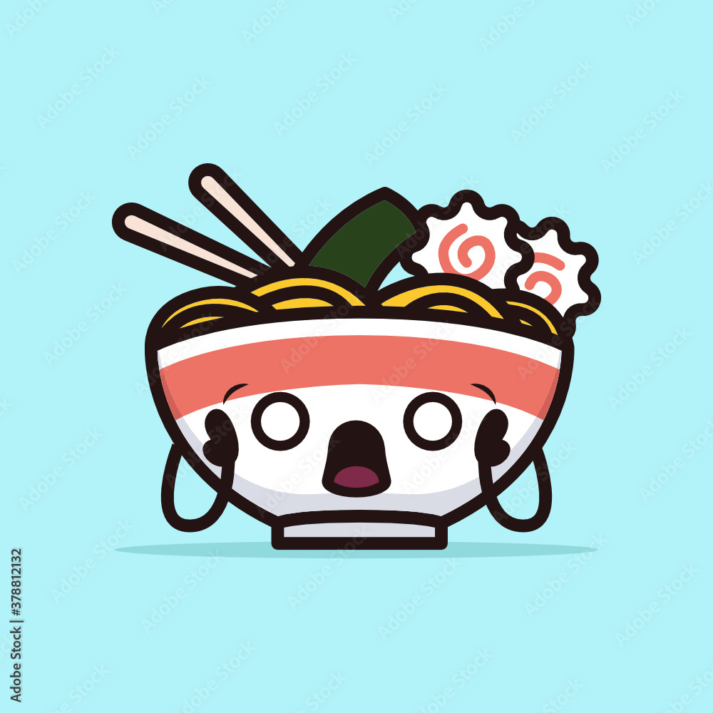 Cute kawaii food ramen noodles mascot design Cute kawaii food ramen noodles mascot design