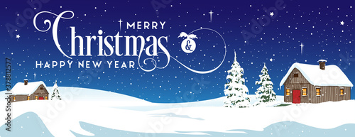 Christmas Illustrator landscape design marry happy