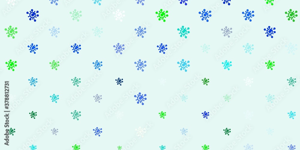Light Blue, Green vector template with flu signs. Light Blue, Green vector template with flu signs.