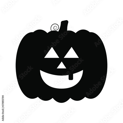 Vector Jack-o-lantern pumpkin on isolated, funny scary halloween pumpkin face, cartoon illustration.