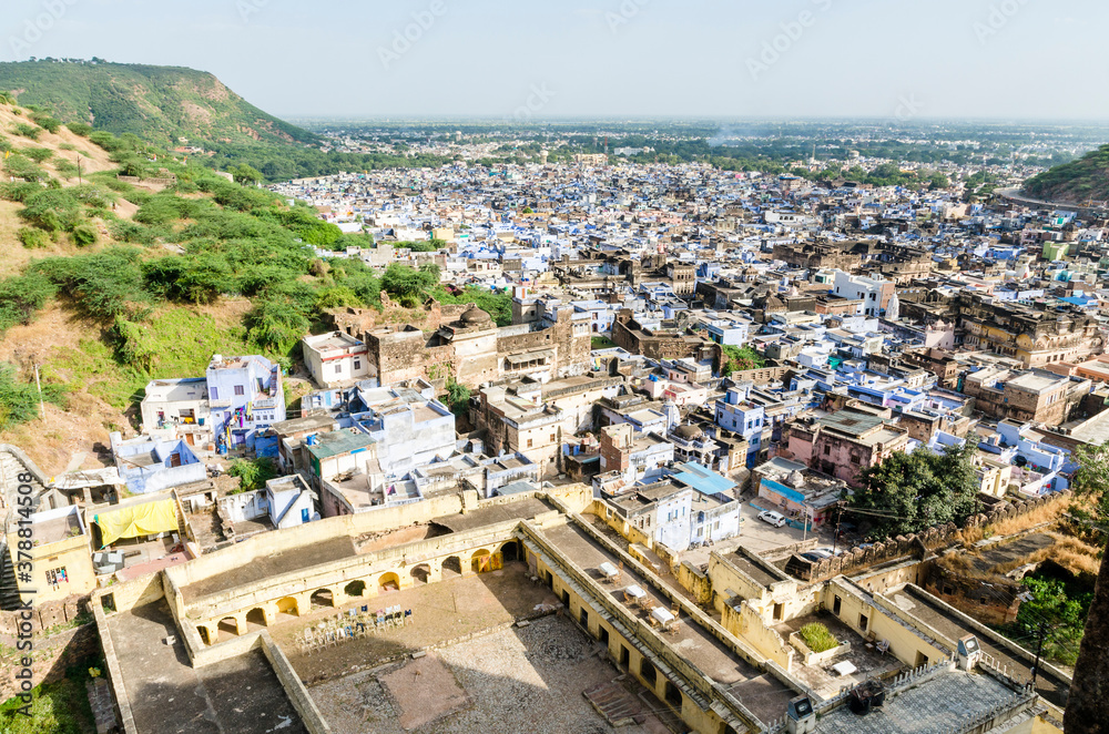 View over Bundi from Bundi palace, Rajasthan, India