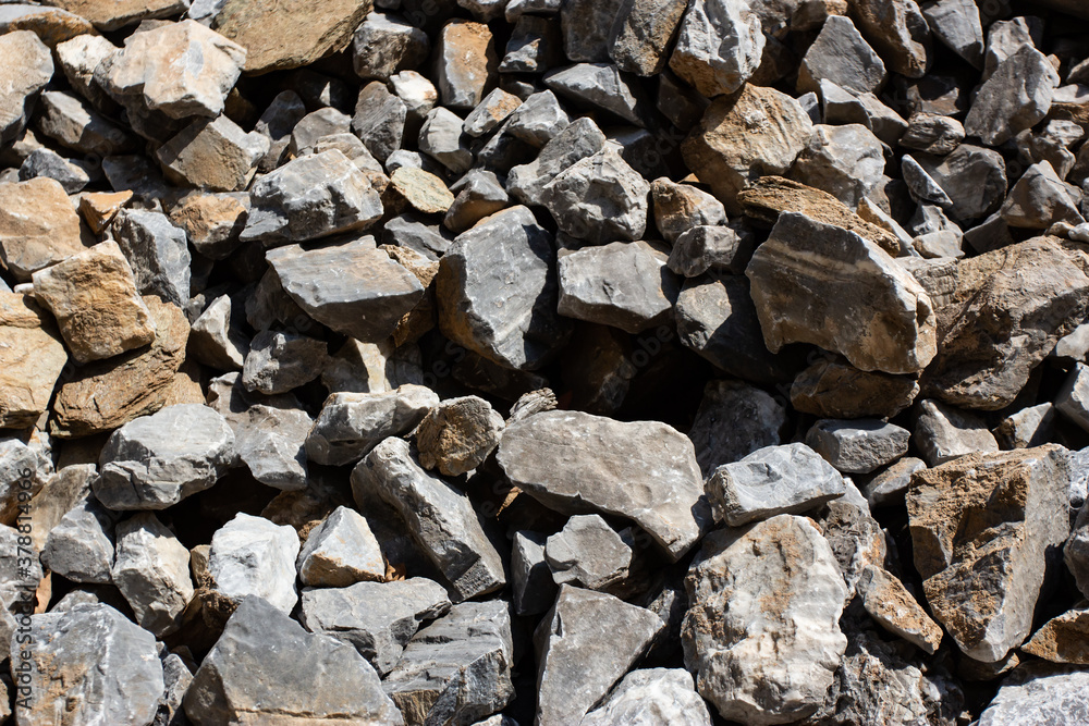 Gray large rock stones and debris background