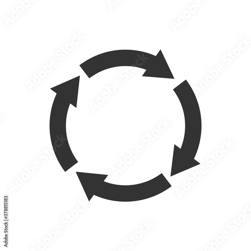 Recycle vector symbol vector illustration isolated. Sign of recycle with arrows for eco friendly design and environmental protection concept