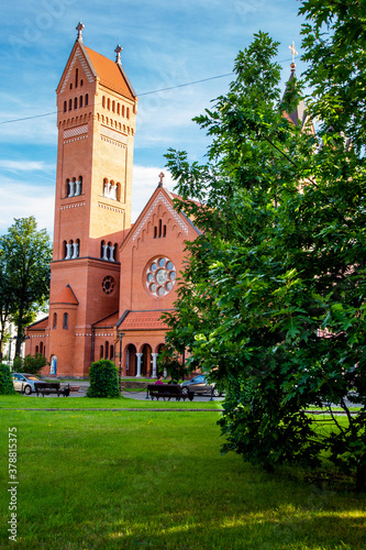 Church of Saints Simon and Helena which is located on the main square of Minsk Belarus