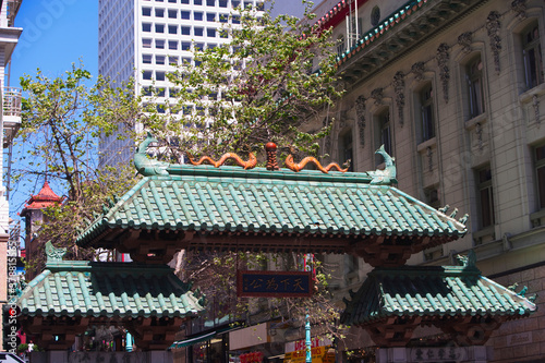 Entrance gate in a city, Chinatown, San Francisco, California, USA