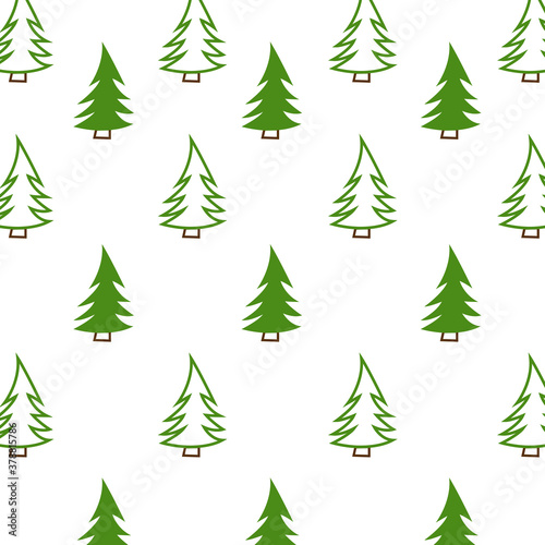 green christmas tree patterns on a white background vector
