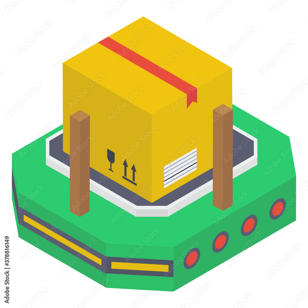 Isometric style of fragile parcel on white background.
Isometric style of fragile parcel on white background.
