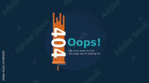 Website template page not found with a Painting tool. 404 error design for web page